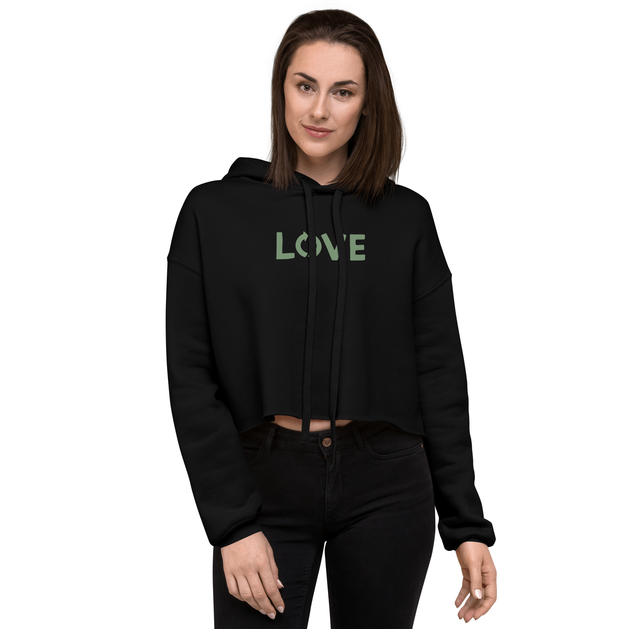 Women's Love Crop Hoodie - Wear and Wander
