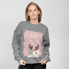 Womens Meowy Christmas Sweatshirt - Wear and Wander