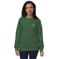 Womens Organic Sweatshirt, a Monogram - Wear and Wander