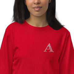 Womens Organic Sweatshirt, a Monogram - Wear and Wander