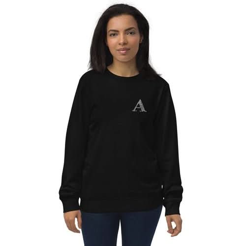 Womens Organic Sweatshirt, a Monogram - Wear and Wander