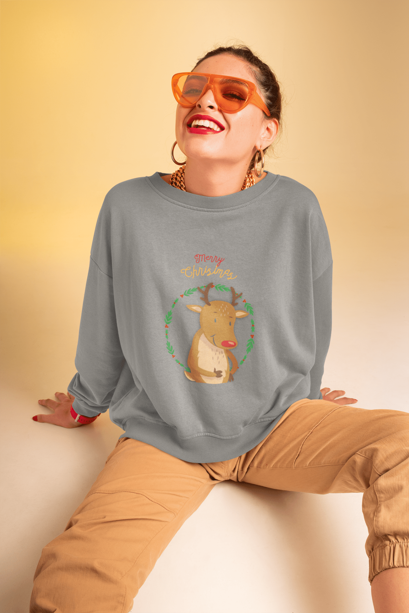 Womens Reindeer Crewneck Sweatshirt - Wear and Wander