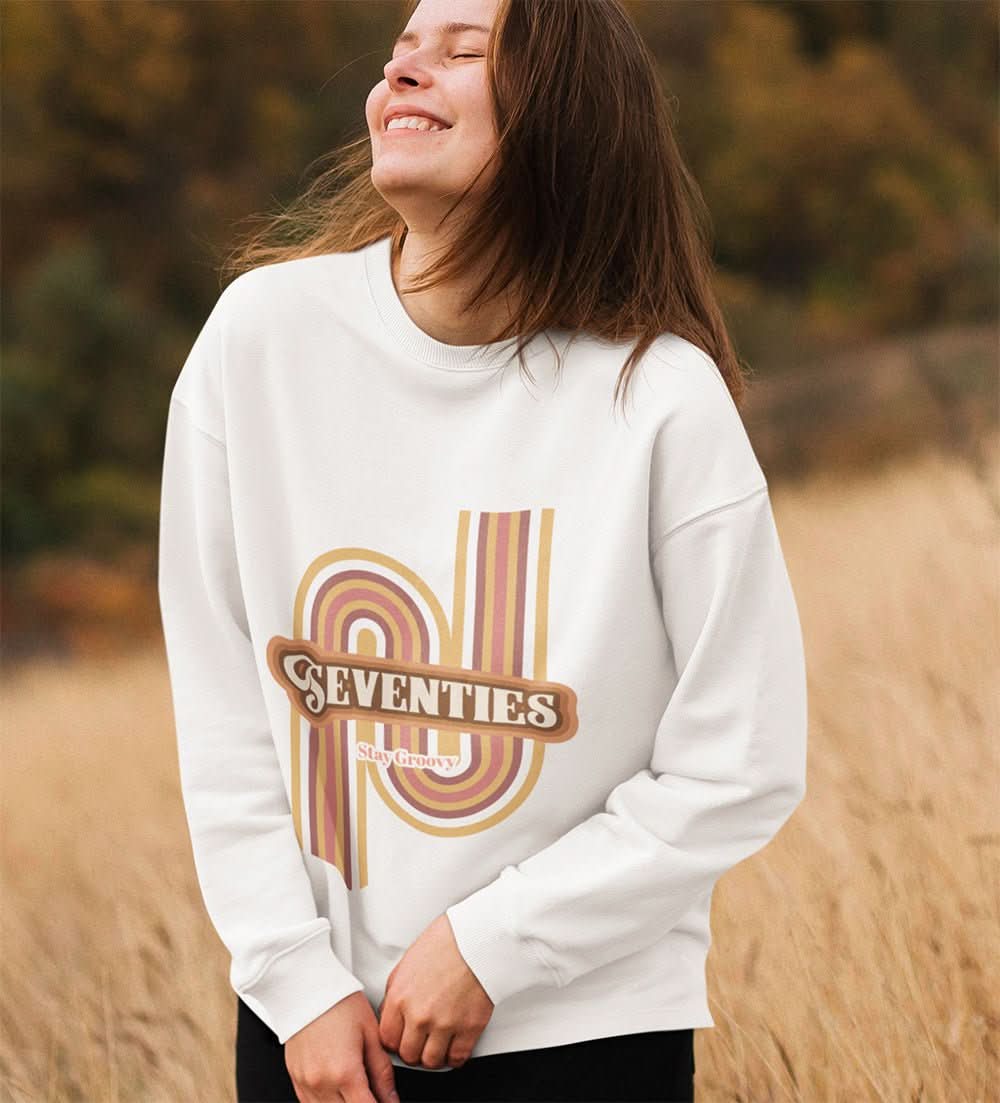 Womens Retro 70's Crewneck Sweatshirt - Wear and Wander