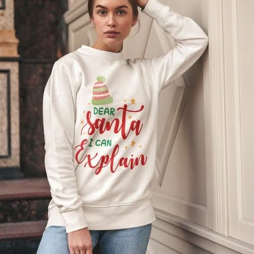 Womens Santa I Can Explain Sweatshirt - Wear and Wander