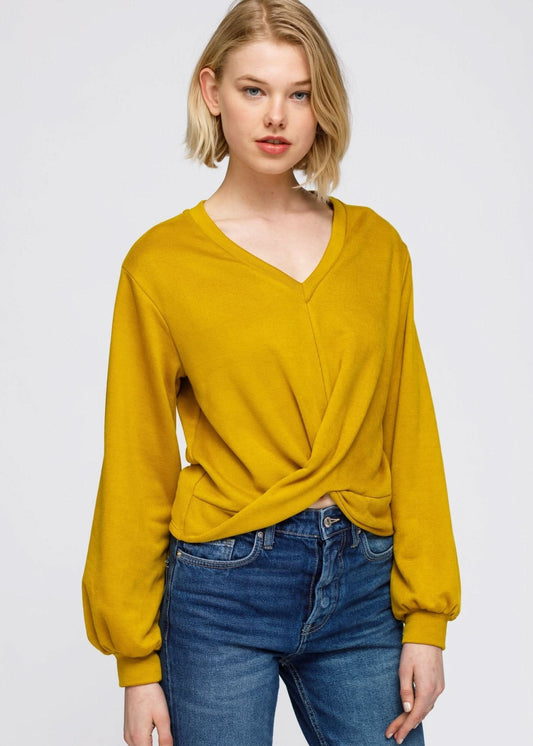 Women's V - Neck Wrap Front Sweatshirt - Wear and Wander