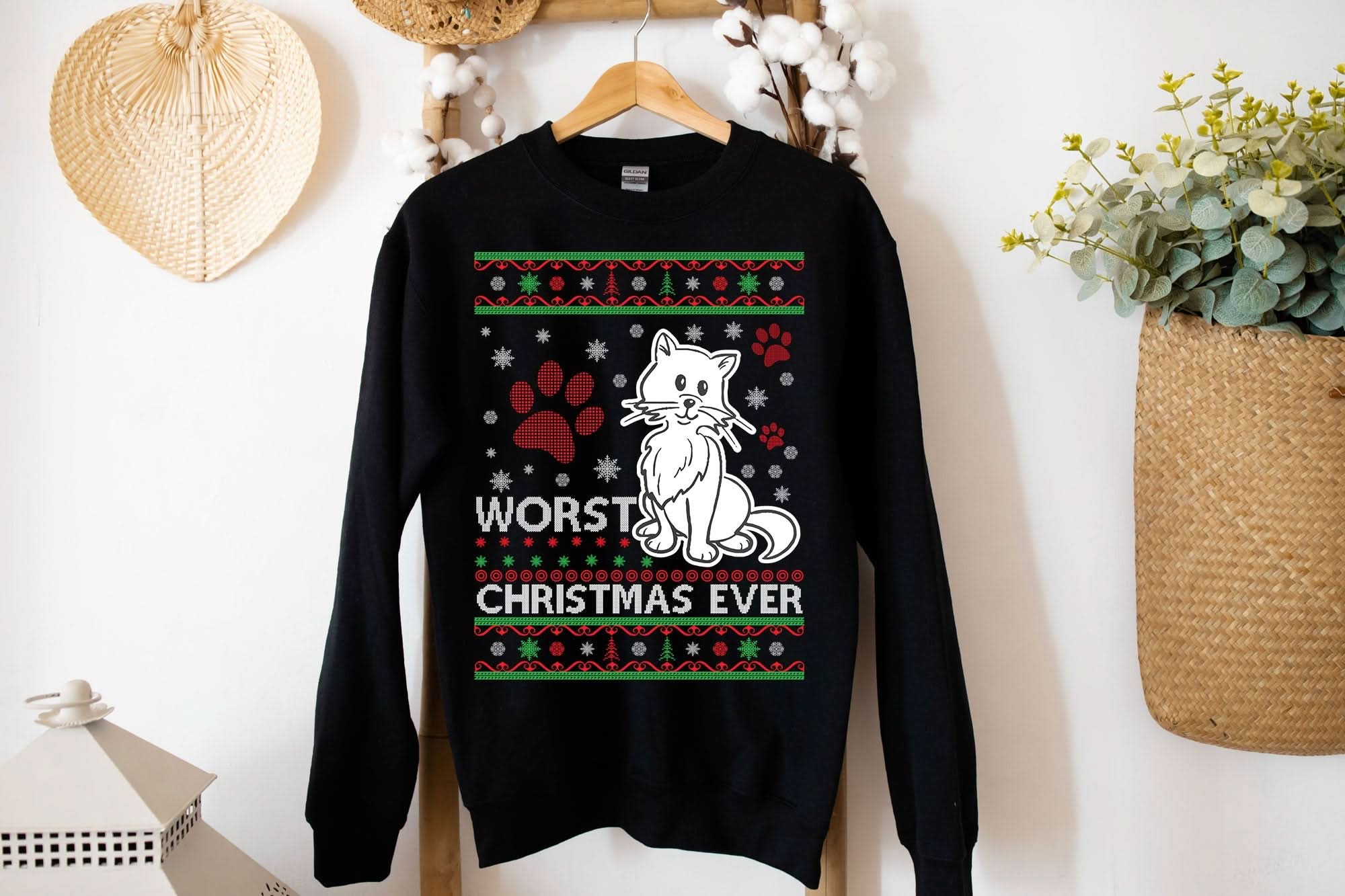 Worst Christmas Ever Cat Christmas Sweatshirt - Wear and Wander