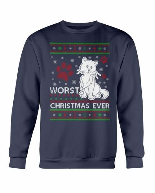 Worst Christmas Ever Cat Christmas Sweatshirt - Wear and Wander
