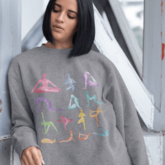 Yoga Theme Crewneck Sweatshirt - Wear and Wander