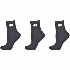 Calcetines de algodón Pima con puño simple y canalé clásico, 3 pares, para uniforme escolar 