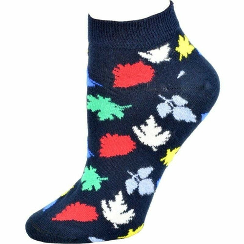 Leaf Pattern Ankle Cotton Socks