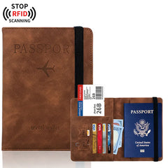 PU Leather Wallet Travel Passport Purse Card Male Travel Accessories Hand Carry Passport Business Cards Holder Wallet