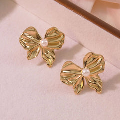 New Trendy Stainless Steel Butterfly Stud Earring Charm 18K Gold Plated High Quality Statement Waterproof Jewelry Gift