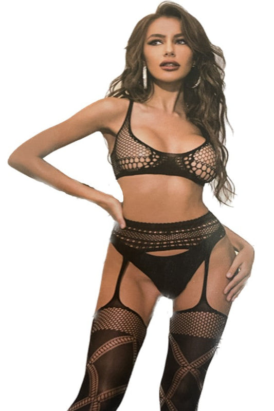 FISHNET TWO PIECE SET LINGERIE