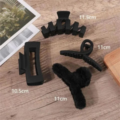 2/3/4Pcs Headwear Set Women Fashion Claw Clip Coffee Black Acrylic Large Hair Claw Korea For Girl Clip Barrette Hair Accessories - Wear and Wander