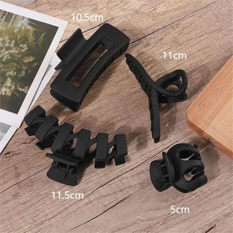2/3/4Pcs Headwear Set Women Fashion Claw Clip Coffee Black Acrylic Large Hair Claw Korea For Girl Clip Barrette Hair Accessories - Wear and Wander
