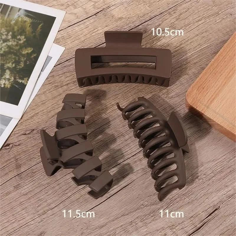 2/3/4Pcs Headwear Set Women Fashion Claw Clip Coffee Black Acrylic Large Hair Claw Korea For Girl Clip Barrette Hair Accessories - Wear and Wander