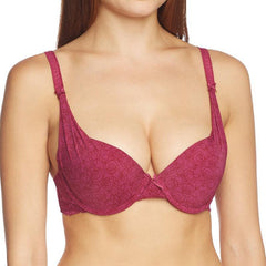 Sujetador push-up con escote profundo fucsia de Sassa