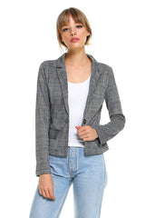 Classic Plaid Fitted Blazer