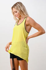 Scoop Neck Tank Top with Contrast Trim