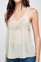 Women's Embellished Spaghetti Strap Camisole Top