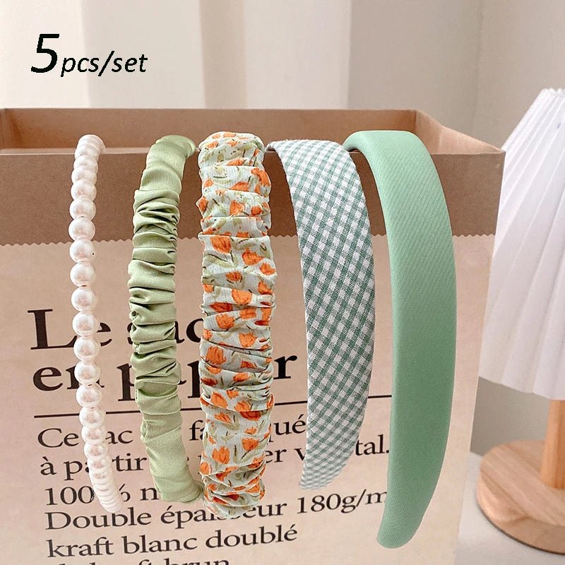 5pcs Set Fashion Women Cloth Hair Bands Headdress Headband Girls Hairband Hair Hoop Female Hair Accessories Headwear - Wear n Wander