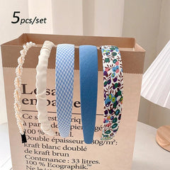 5pcs Set Fashion Women Cloth Hair Bands Headdress Headband Girls Hairband Hair Hoop Female Hair Accessories Headwear - Wear n Wander