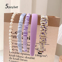 5pcs Set Fashion Women Cloth Hair Bands Headdress Headband Girls Hairband Hair Hoop Female Hair Accessories Headwear - Wear n Wander