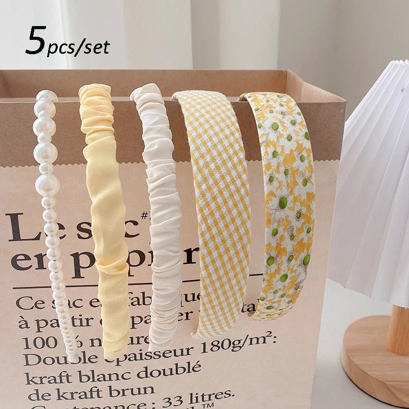 5pcs Set Fashion Women Cloth Hair Bands Headdress Headband Girls Hairband Hair Hoop Female Hair Accessories Headwear - Wear n Wander