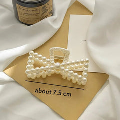 5pcs/set Korean Imitation Pearl Hairpins Geometric Hair Claws Bath Large Catch Clip Shark Clip Back Head Women Hair Accessories - Wear and Wander