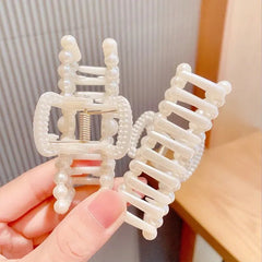 5pcs/set Korean Imitation Pearl Hairpins Geometric Hair Claws Bath Large Catch Clip Shark Clip Back Head Women Hair Accessories - Wear and Wander