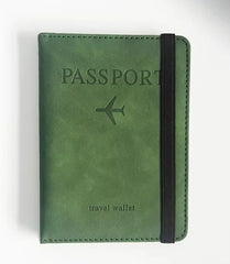 Women Men RFID Vintage Business Passport Covers Holder Multi-Function ID Bank Card PU Leather Wallet Case Travel Accessories