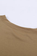 Khaki Crew Neck Long Sleeve Sweatshirt