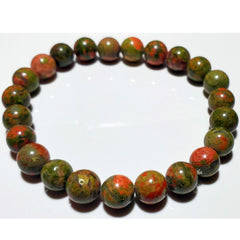 8mm Unakite Beaded Elastic Stretch Bracelet - Wear and Wander