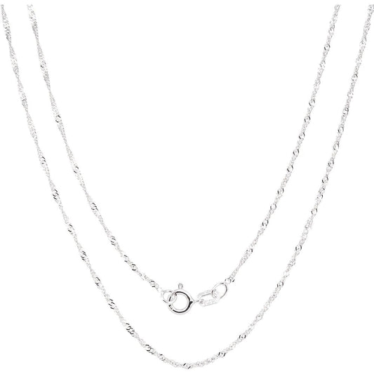 925 Sterling Silver Singapore Chain Necklace - Wear and Wander