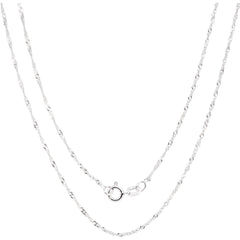 925 Sterling Silver Singapore Chain Necklace - Wear and Wander