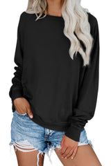 Black French Terry Cotton Blend Sweatshirt