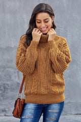 New Yellow Chunky Turtleneck Winter Sweater