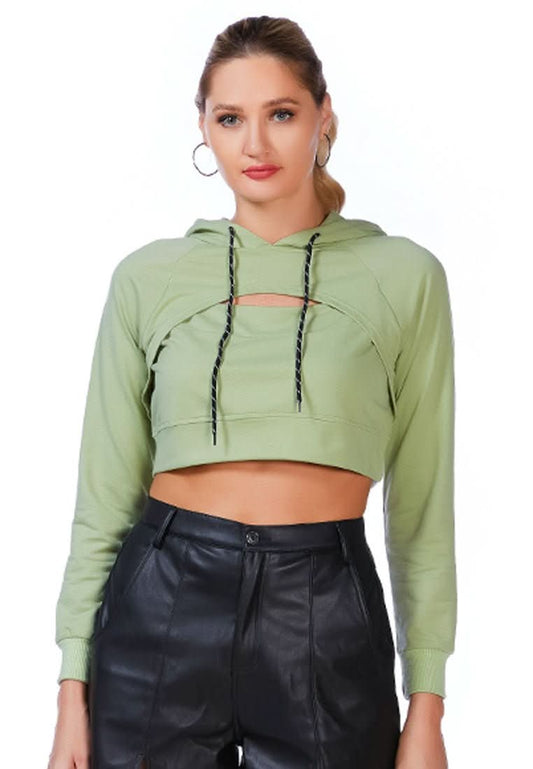 All Relaxed Front Slit Cropped Hoodie - Wear and Wander