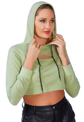 All Relaxed Front Slit Cropped Hoodie - Wear and Wander