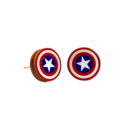 American Shield Stud Earrings #3099 - Wear and Wander