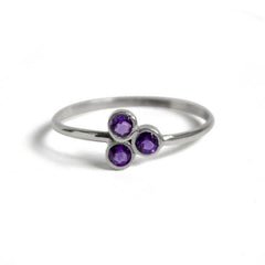 Amethyst Cluster Sterling Silver Ring - Wear and Wander