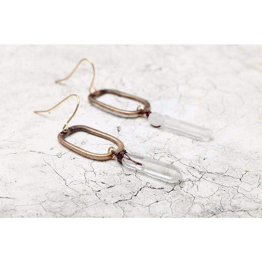 Antique Quartz Drop Earrings - Wear and Wander