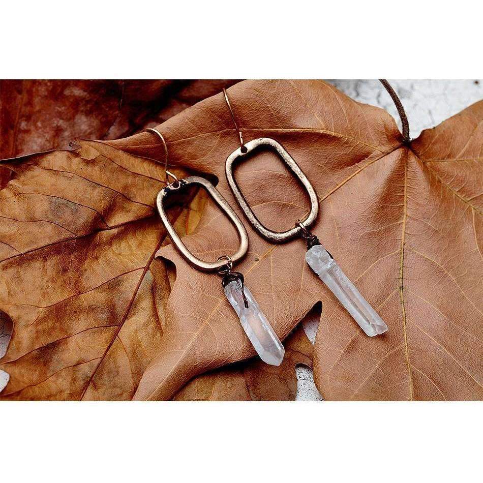 Antique Quartz Drop Earrings - Wear and Wander