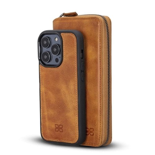 Apple iPhone 14 Series Detachable and Zipper Leather Wallet Case - PMW - Wear and Wander