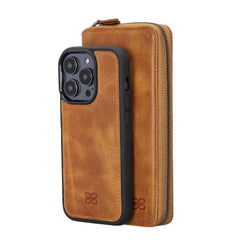 Apple iPhone 14 Series Detachable and Zipper Leather Wallet Case - PMW - Wear and Wander