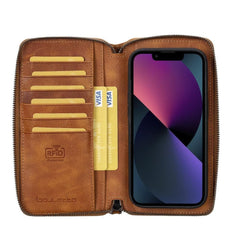 Apple iPhone 14 Series Detachable and Zipper Leather Wallet Case - PMW - Wear and Wander