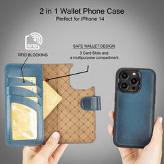 Apple iPhone 14 Series Detachable Leather Wallet Case Colorful - MW - Wear and Wander