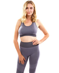 Arleta Seamless Leggings & Sports Bra Set - Grey - Wear and Wander