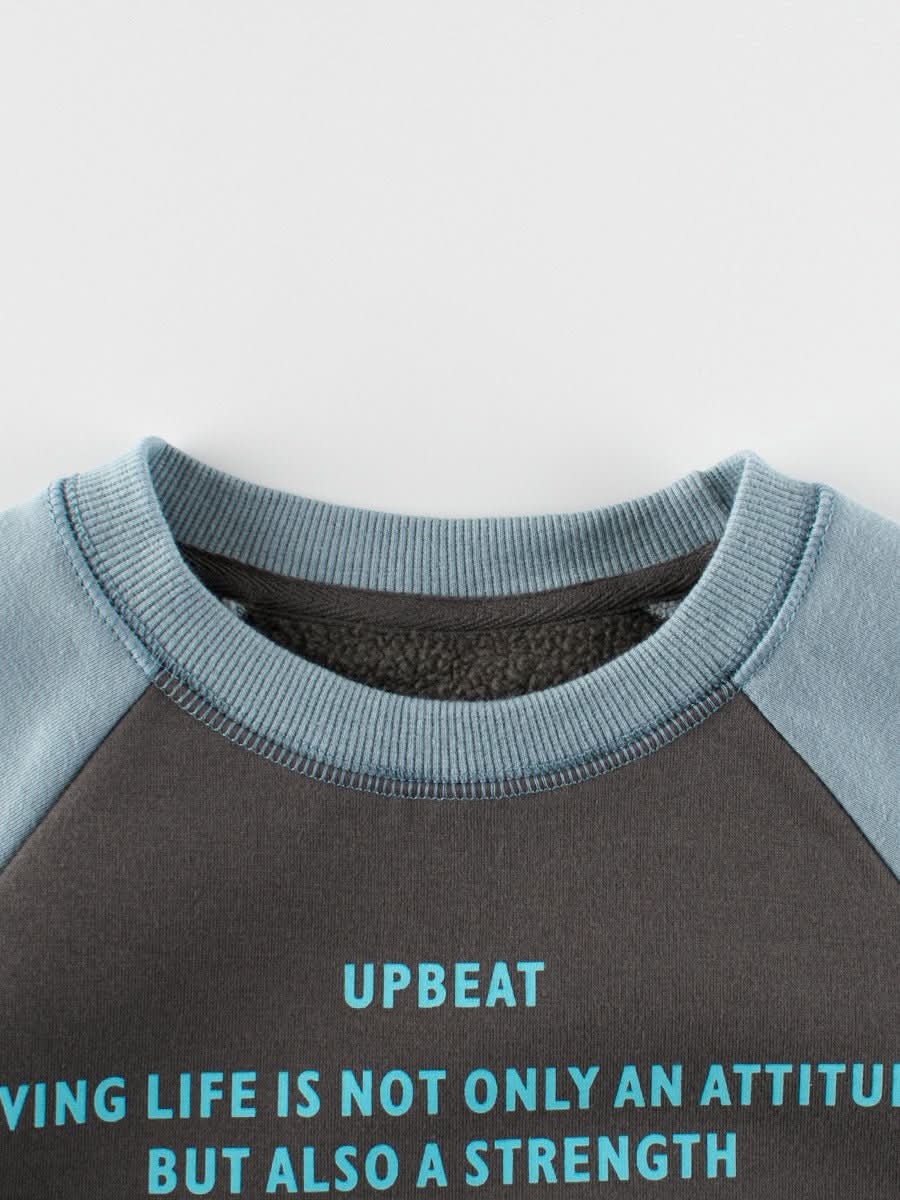 Arrival Unisex Letters Print Crew Neck Long Sleeves Thick Sweatshirt - Wear and Wander