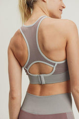 Chevron Track Seamless Hybrid Racerback Sports Bra